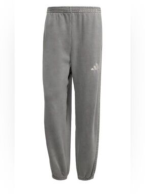 adidas men ALL SZN Fleece Washed Loose Pants Gray